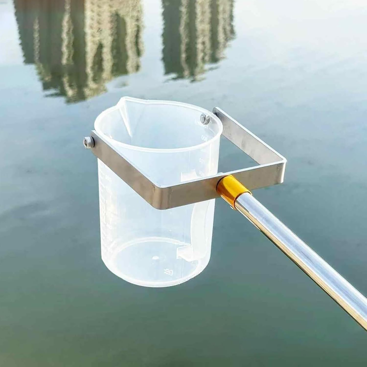 Telescopic Water Sampler 500Ml 1000Ml Sampling Dipper System, Lightweight Stainless Steel Rod with Pendulum Beaker Ladle for Environmental Monitoring(Stainless Steel 1000Ml,3.0M)