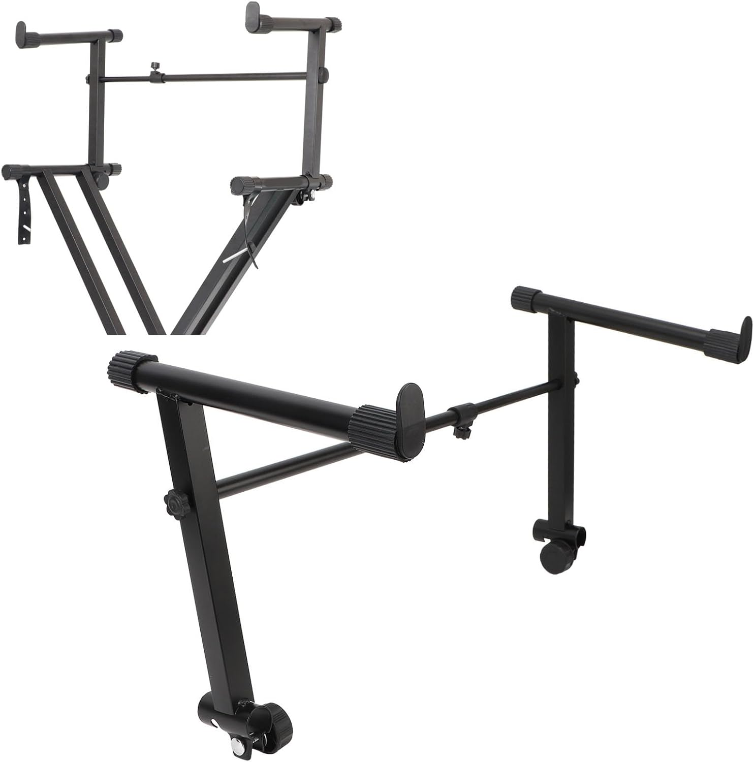 Jiawu Keyboard Stand, 2 Tier Keyboard Stand Extension Adapter, Electronic Piano Accessories, Universal for X Style Keyboard Stand, Adjustable Width 16.5 to 29.5 INCH image number 1