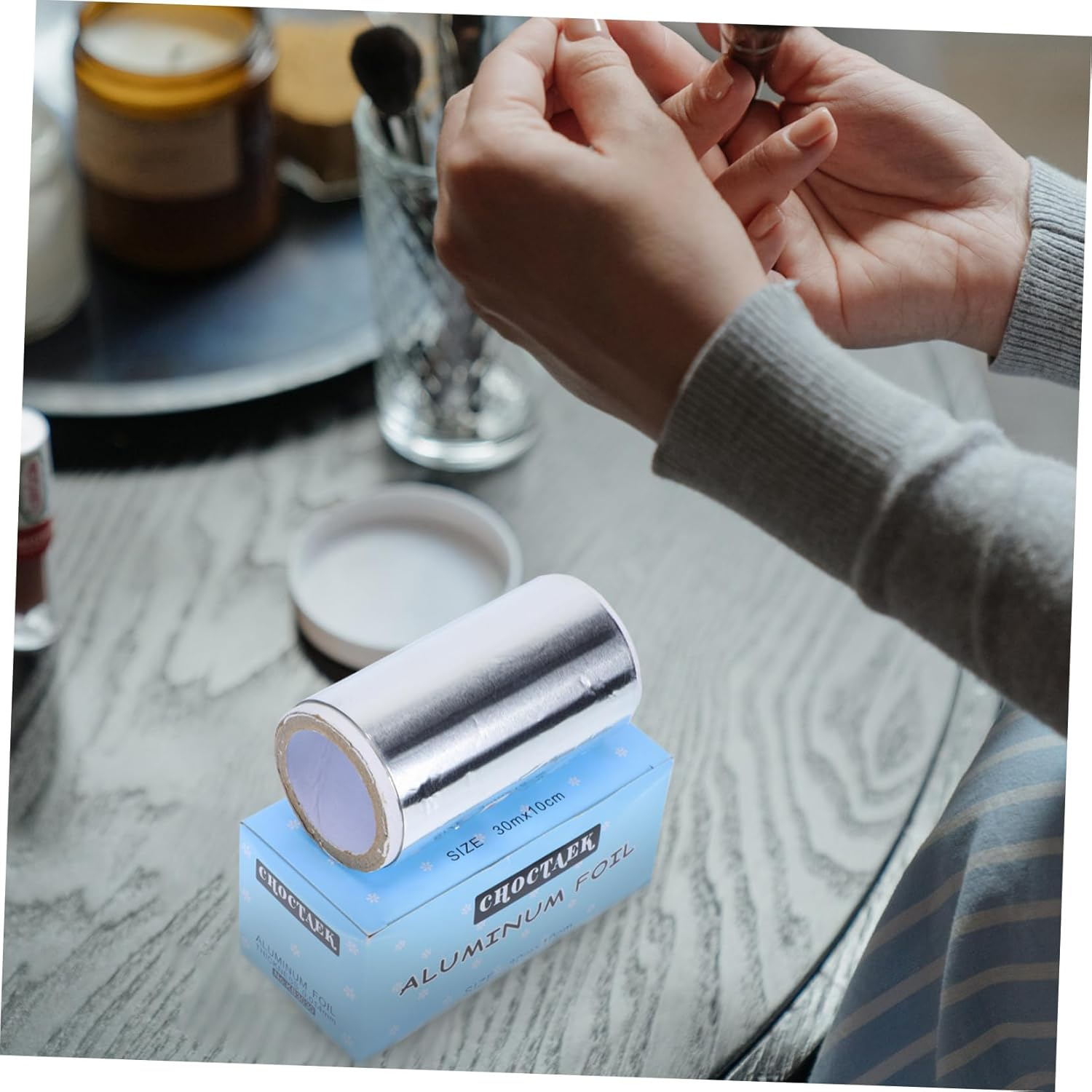 BATHVEVE 3Rolls Nail Foil Remover Wraps Nail Scraping Tool for Easy Polish Removal Safe and Practical Manicure Accessories for Home Use image number 1