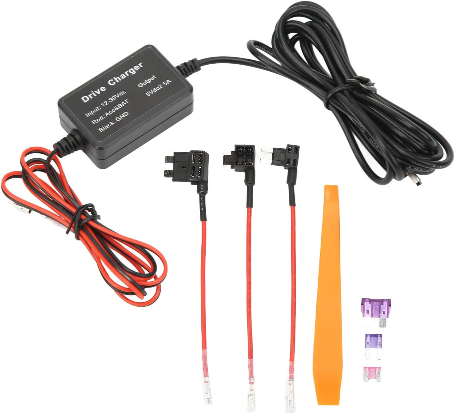 Dash Cam Hardwire Kit, MINI USB with High Performance Dash Cam Hardwire Kit Hardwire Kit for GPS Navigator image number 6