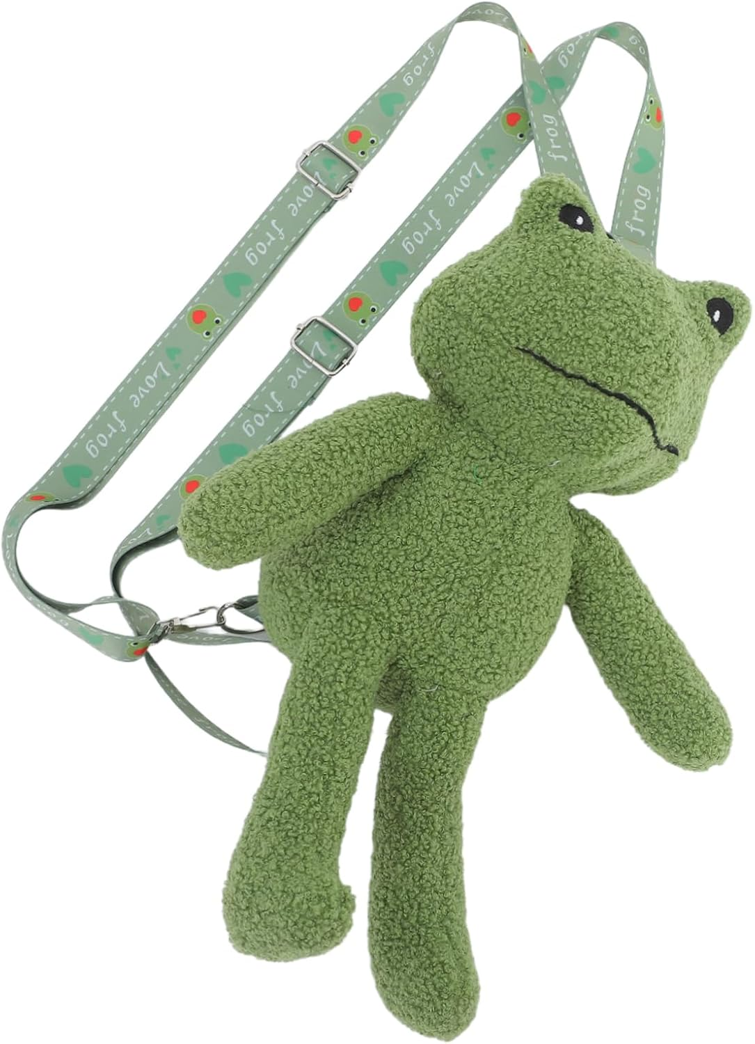 Adorable Plush Frog Backpack Bag Cute Cartoon Frog Shoulder Bag for Travel Parties Daily Use Holiday Frog Bags for Adults image number 3