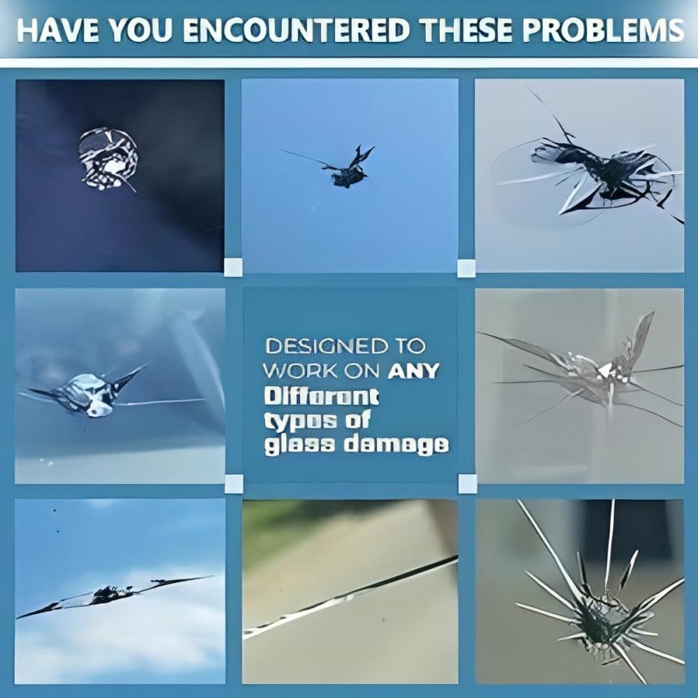 Windshield Repair Kit, Windshield Repair Kit for Chips and Cracks, Car Glass Repair Kit, Cracks Gone Glass Repair Kit, Automotive Glass Nano Fluid Windshield Crack Repair Kit for Chips (Blue-2) image number 1