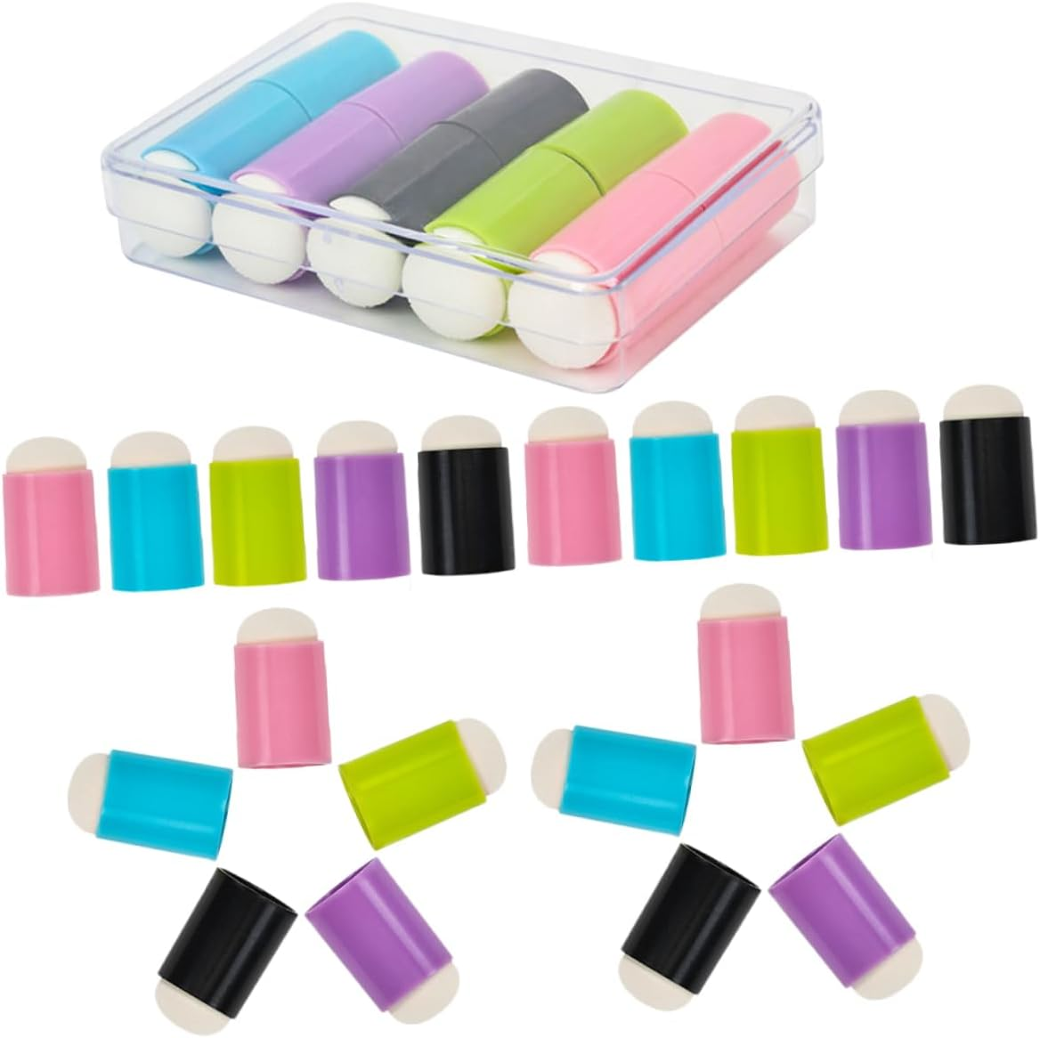 NULYLU 30Pcs round Pen Manicure Nail Art Sponge Heads Nail Polish Painting Brush Heads Replacement for Art Marker image number 1