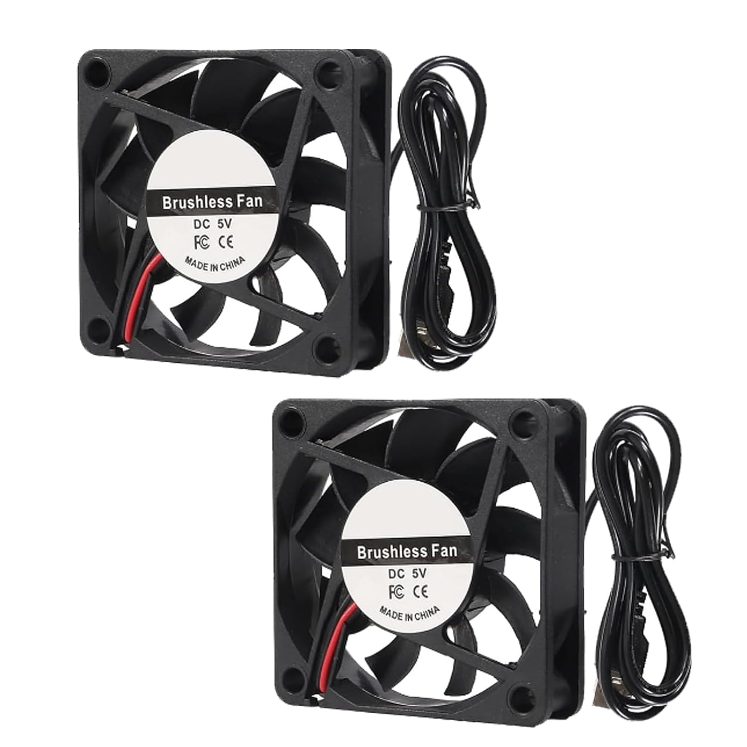 DIANN 2Pcs 6015 Fan 5V 60X60X15Mm Brushless Computer CPU Heat Sink Cooling Cooler Fan 60Mm X 15Mm USB Fan for DIY PC Case Fan image number 5