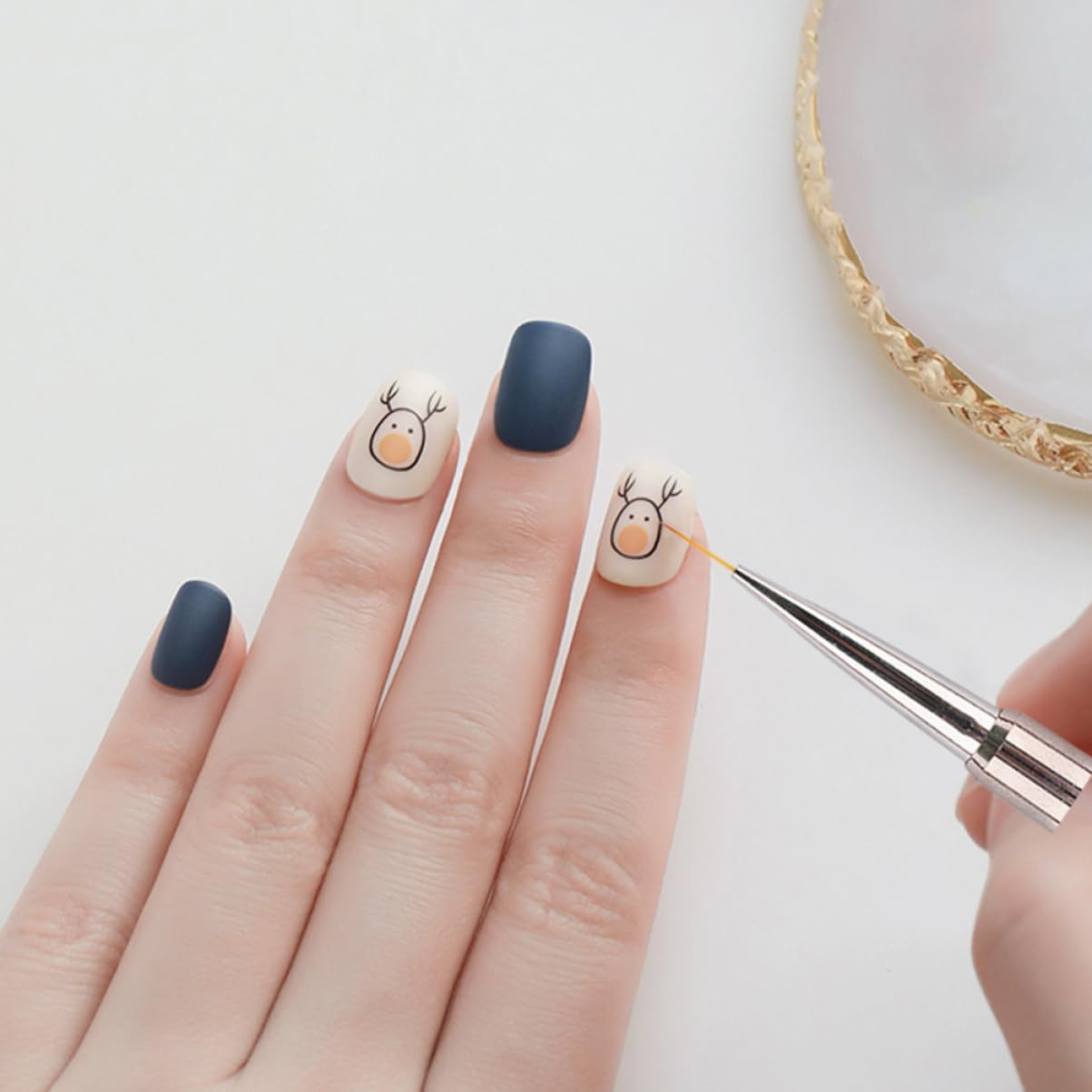 NOLITOY 10Pcs Manicure Brush Set Nail Art Tools Kit Diy Manicure Trimmer Nail Art Pen image number 5