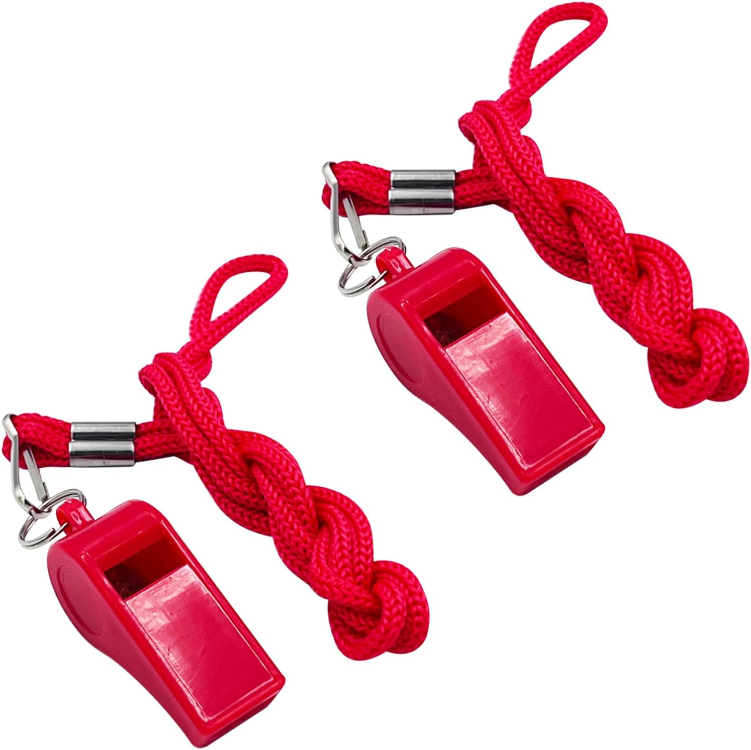 WONAPAD Whistle，2 Packs Plastic Sports Whistles with Lanyard, Loud Crisp Sound Whistle Perfert for Coaches, Referees, Lifeguards image number 4