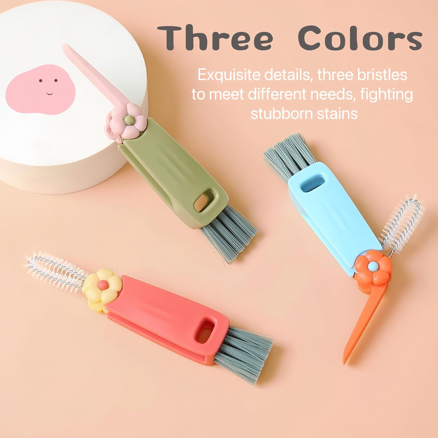 3 in 1 Cup Lid Cleaning Brush, Multifunctional Bottle Cleaning Brush, 2024 New Water Bottle Cleaner Brush, Portable Cup Lid Gap Cleaner, Home Kitchen Crevice Brush Tools (3 PCS) image number 6