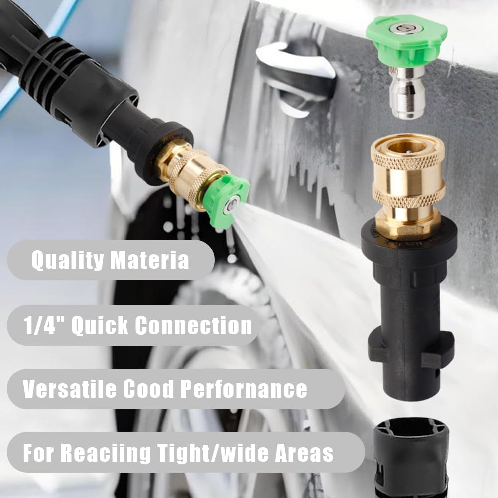 Yakamoz High Pressure Washer Gun Adapter, 1/4'' Quick Connect Pressure Washer Adapter with Brass Female for K Series K2-K7,Foam Gun Parts image number 2