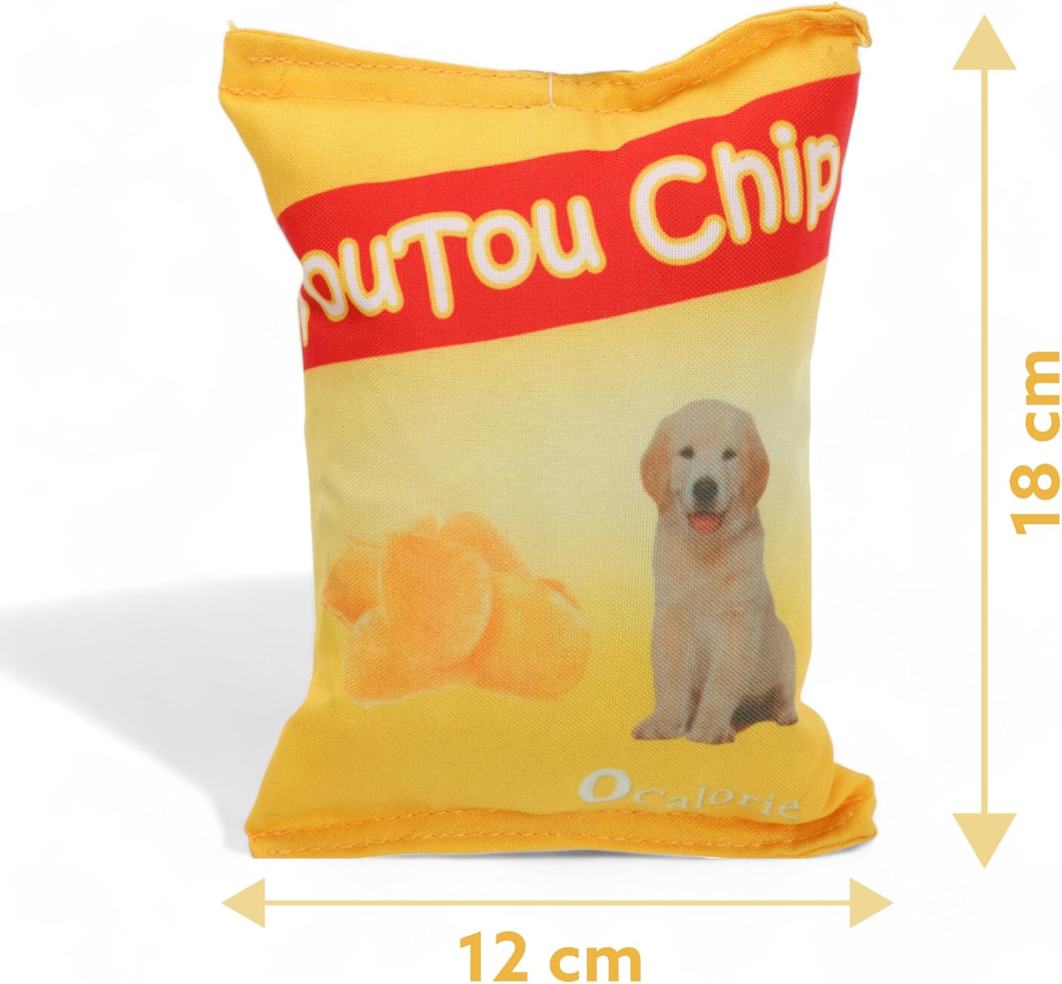 MIJOMA Dog Toy Crackling Chips Bag 'Toutou Chips' - Squeaky, Robust Polyester Toy for Loving Playing Hours 18 X 12 X 6 Cm image number 2