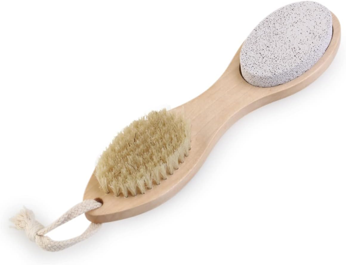 FOMIYES 4-In-1 Foot File Callus Remover Pumice Stone Nail Brush for Foot Exfoliation