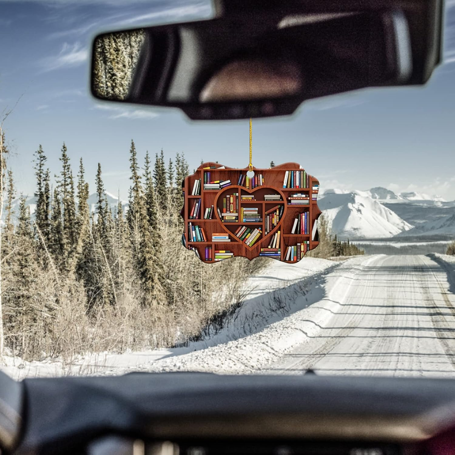 10 Pcs Book Lovers Heart Librarian Ornament,Books Stacked Ornament,Christmas Ornaments,Bookshelf Decor Ornaments,Library Ornament,Librarian Christmas Ornament - Heart image number 4