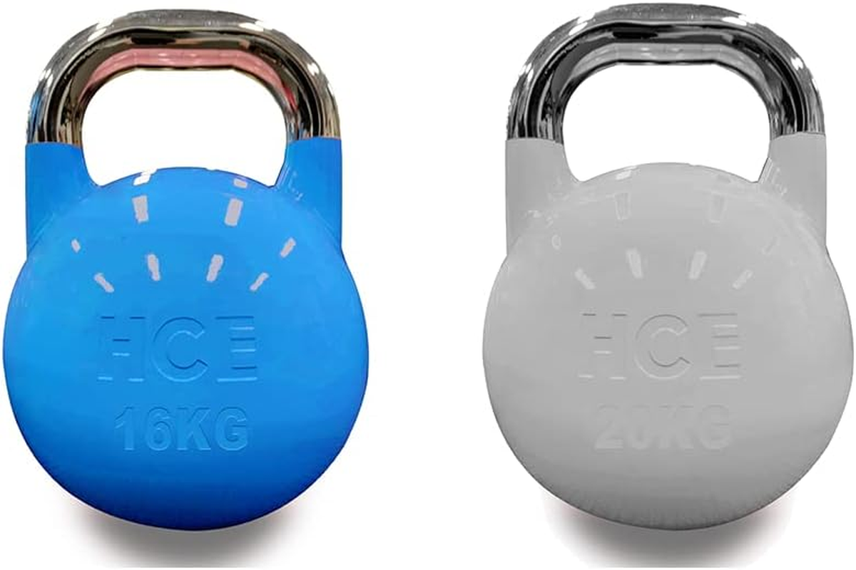 HCE Kettlebells Set - Competition Kettlebell Pro-Grade Steel Russian Kettle Bell Weight - Home Gym Fitness Workout, Crossfit, MMA, Body Building, Weightlifting, Snatches, Squats, Lunges, Bench Press