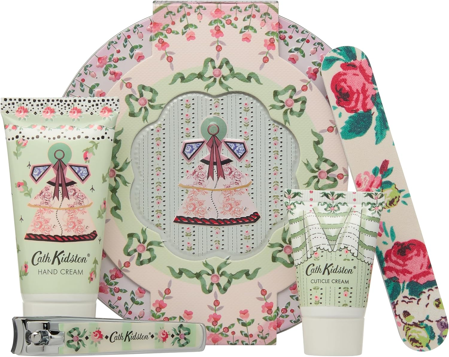Cath Kidston Manicure Set with Hand Cream 30Ml, Cuticle Cream 15Ml, Emery Board and Nail Clippers in Tin, Travel Size Hand Care Essentials, Beauty Gift for Her, Cruelty Free and Vegan Friendly image number 3