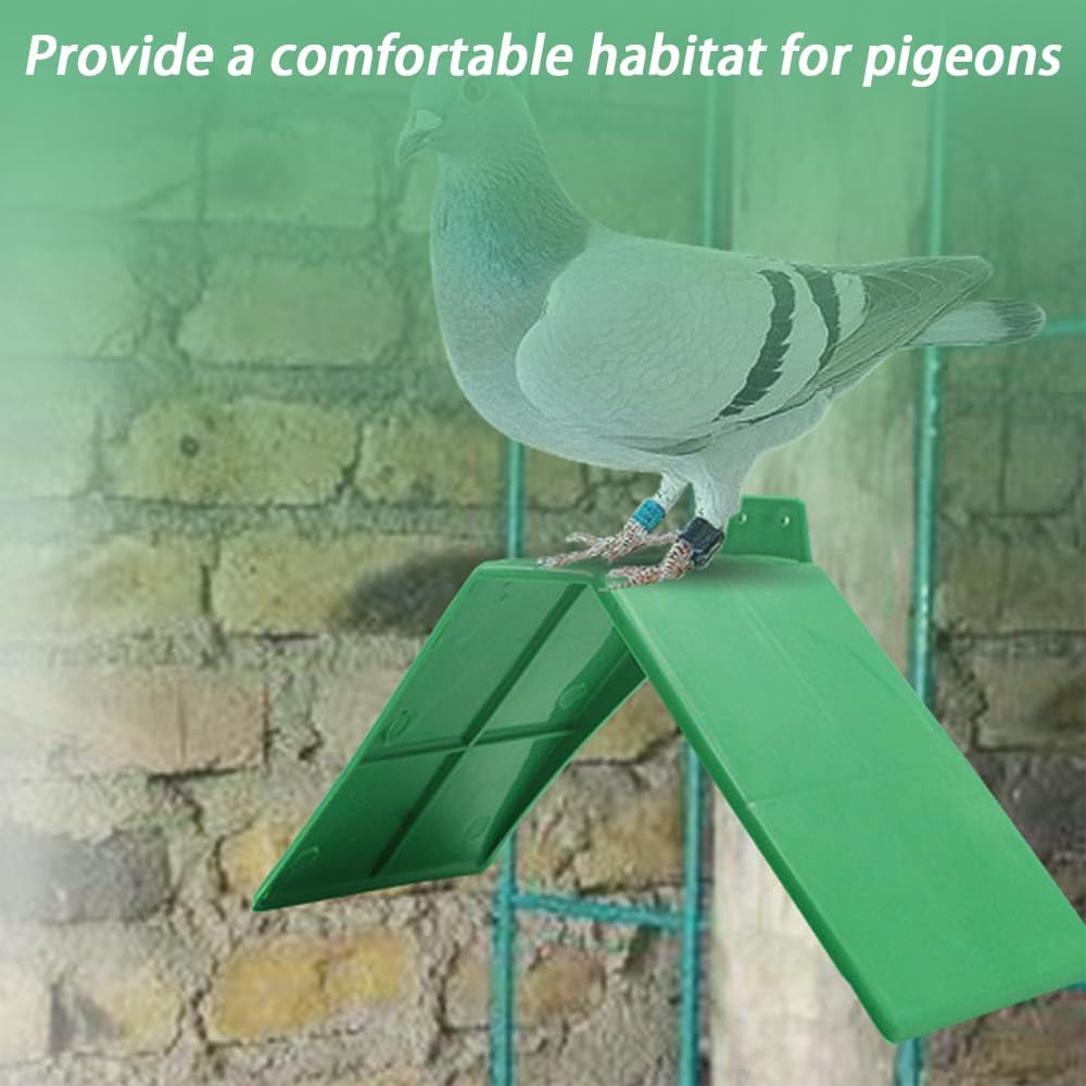 10Pcs Pigeon Rest Stand, Plastic Pigeon Rest Stand Frame, V-Shaped Pigeon Perch Dove Rest Roost Cage Stand, Bird Supplies Support Accessories, Green image number 5