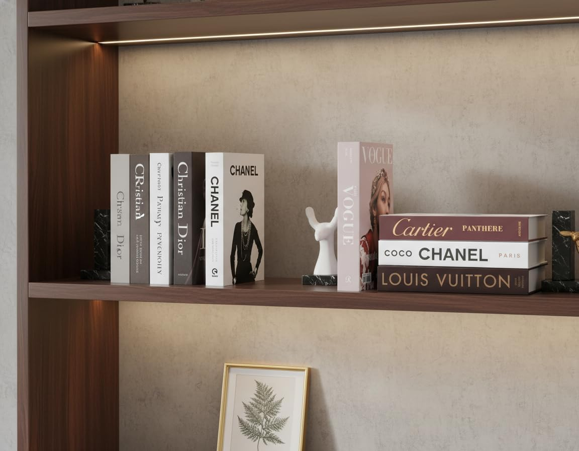 Decorative Books for Home Decor,Set of 4 Stylish Fake Books of Room Books Decor Aesthetic,For Coffee Table Decor,Living Room, Table, Shelf Decor,Modern Hardcover Stacked Display Faux Books image number 2