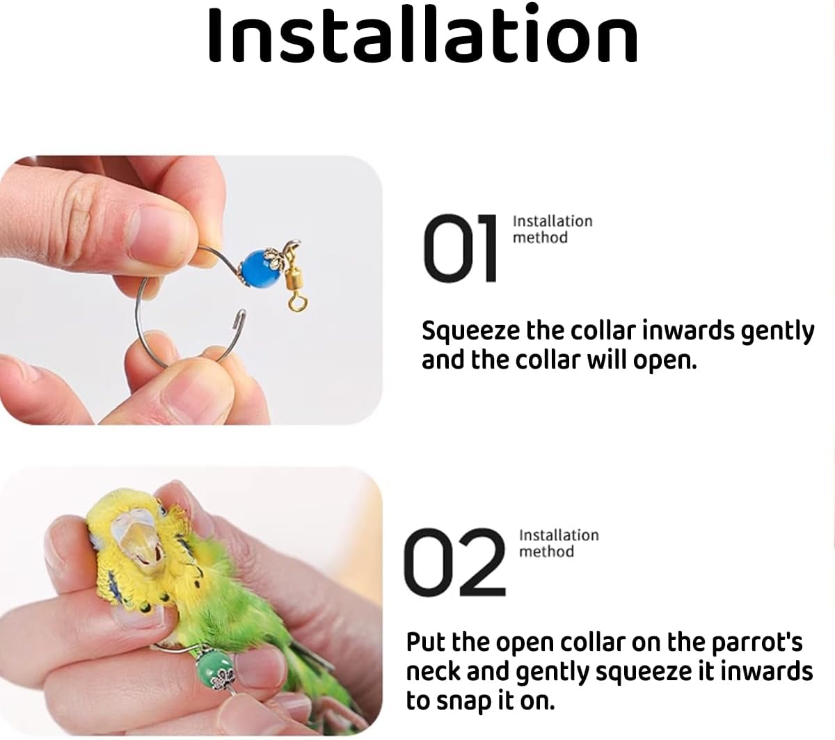 Stainless Steel Bird Neck Ring and Chain, Training Equipment for Starlings, Tiger Skin Birds, Peonies, and Parrots, with Live Buckle image number 4