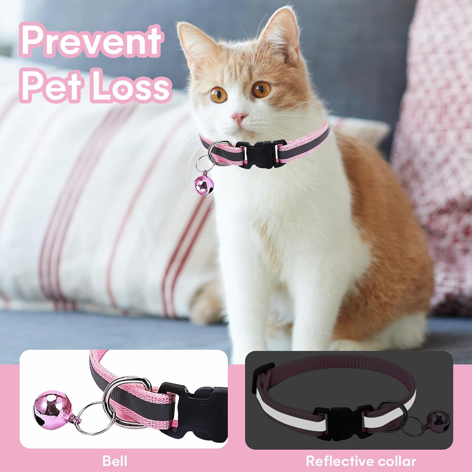 Pink Kitten Harness, Adjustable Soft Cat Harness Set, Cat Harness Kitten with Reflective Strips, Cat Lead with Harness for Cats, Cat Harness for Small, Medium Kittens (XS) image number 5
