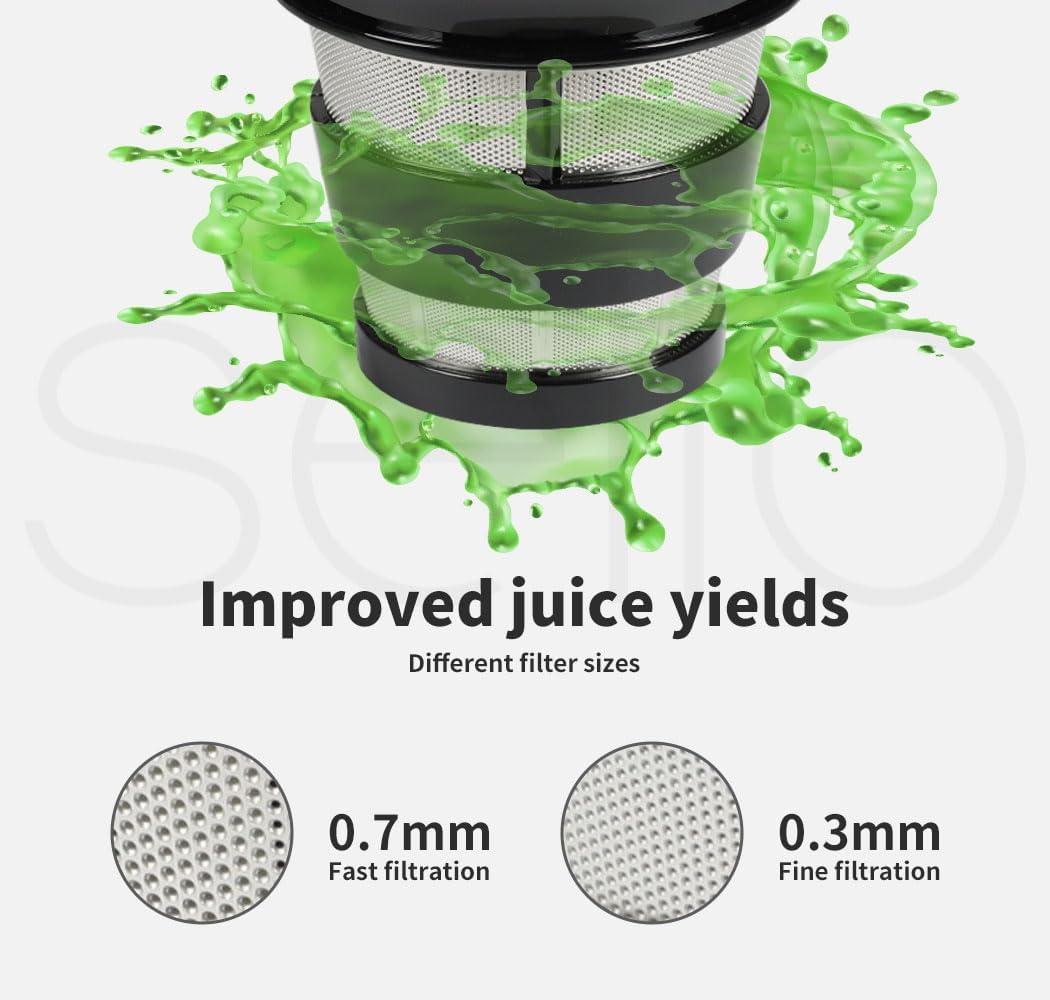 Spector Electric Cold Press Juicer Whole Fruits Vegetable Slow Masticating Machines Orange Celery Wheatgrass Carrot Juice Extactor Low Speed Sorbet Maker Black