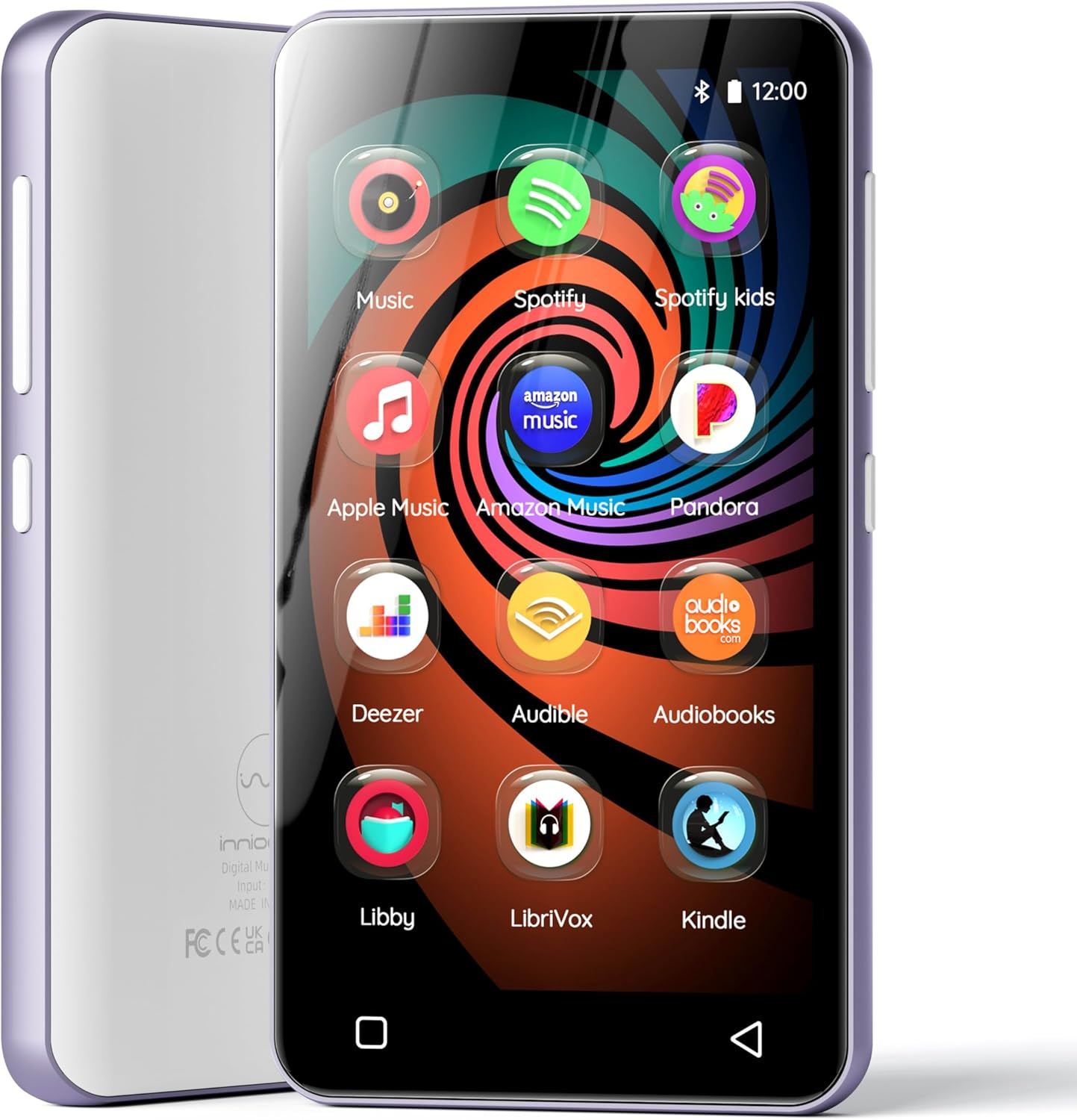 160GB MP3 Player with Bluetooth and Wifi, Innioasis Music Player with Spotify,Pandora,Amazon Music,4" Touch Screen Android MP4 MP3 Player for Kids with Libby,Audible,Spotify Kids(Purple)