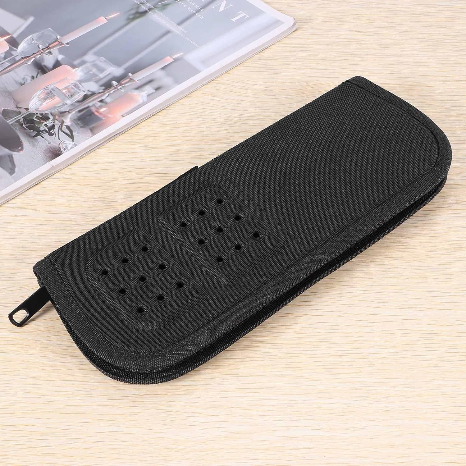 29Cm Artist Paint Brush Holder Zippered Brush Case for Oil Acrylic Watercolor Brush Breathable Painting Kit image number 4