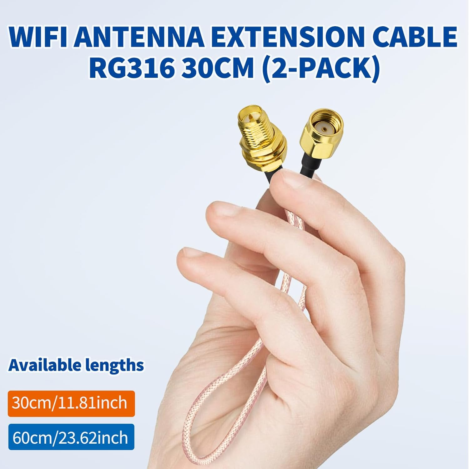 Bingfu Wifi Aerial Antenna Extension Coaxial Cable RP-SMA Male to RP-SMA Female RG316 30Cm (2-Pack) for Wifi Router Extension and Security Camera Wireless PCI Express PCIE Network Card Wifi Adapter image number 6