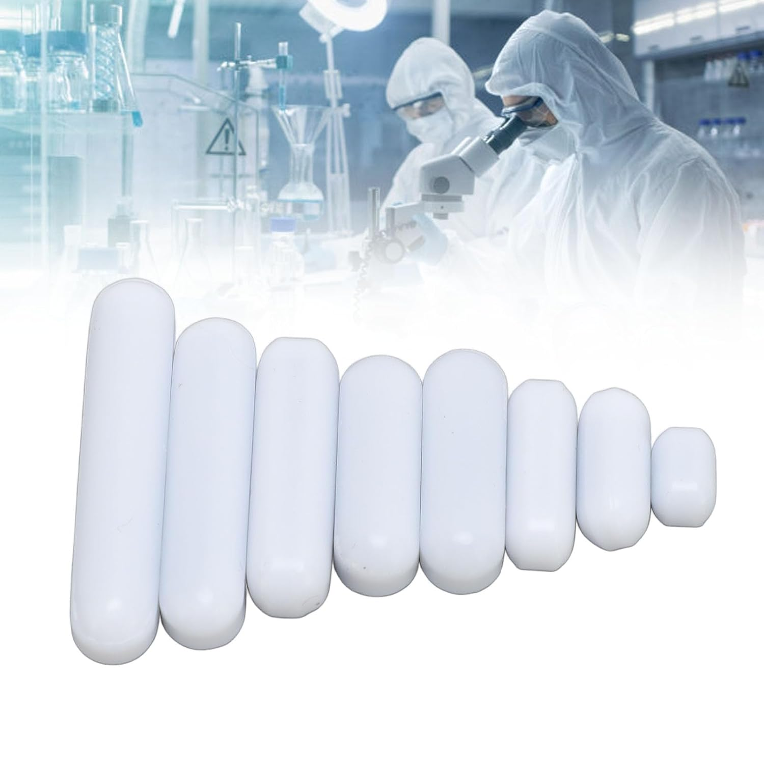 8Pcs Magnetic Stir Bar Set, PTFE Magnetic Mixer Stirrer Bar, Magnetic Stirring Rod Mixing Bars, Laboratory Bar, Stir Plate Bar, 10Mm 15Mm 20Mm 25Mm 25Mm 30Mm 35Mm 40Mm image number 5