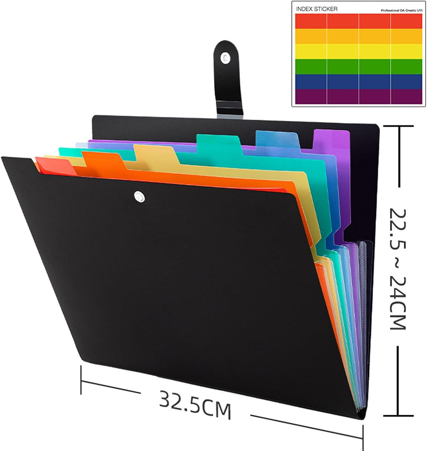 2 Pcs Expanding File Folder with Tabs,7 Pockets Letter A4 Paper Size Accordion Filing Folder Organizer with Sticker Tabs Plastic Important Document Holder for School Home Office image number 4