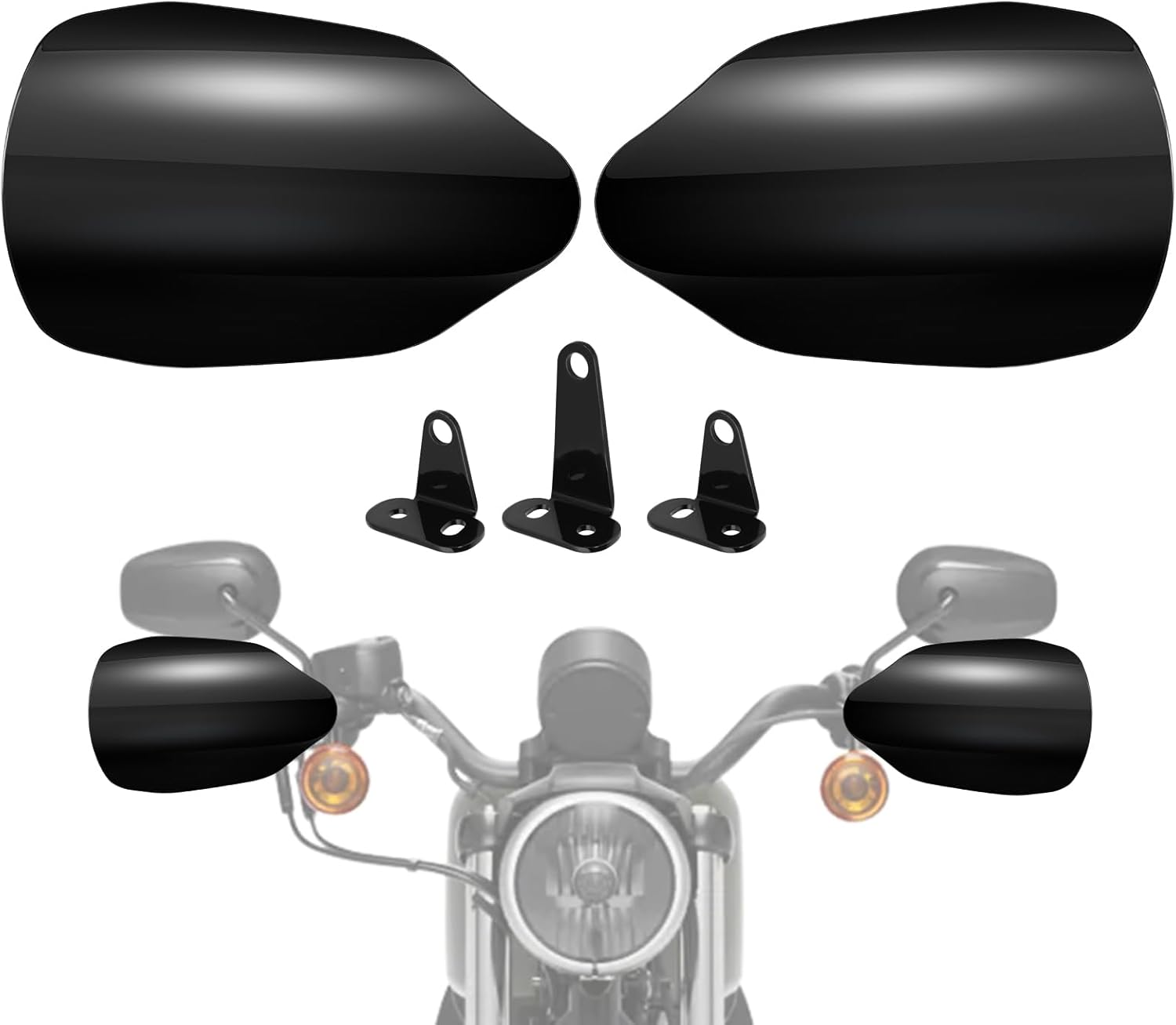 Benlari Stainless Steel Handguards, Larger Hand Guards Fit for Harley Touring Street Glide Road Glide Road King Electra Glide Bagger 2007-2023, Fit for Hydraulic Clutch & Cable Clutch Style