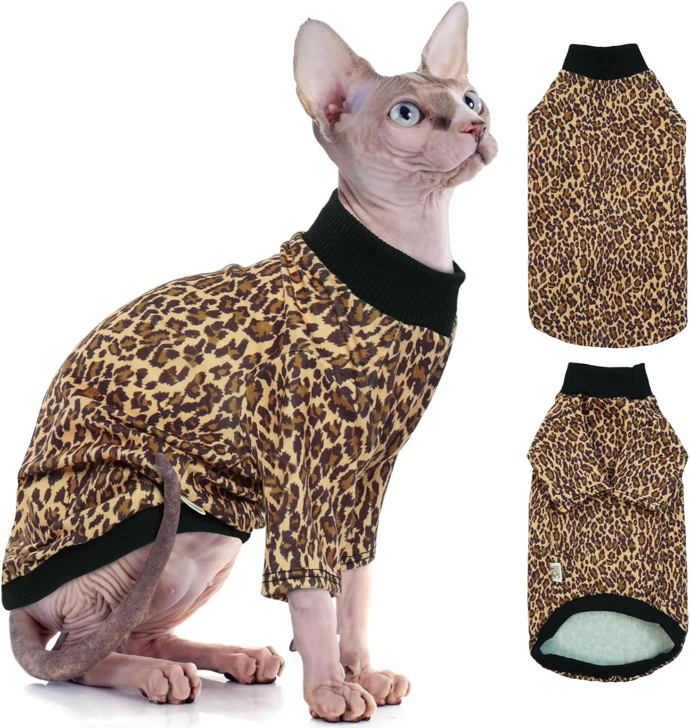 BRKURLEG Sphynx Hairless Cats Shirt Puppy Clothes Soft Cotton T-Shirts Cat Vest Pet Clothes, round Collar Vest Kitten Shirts, Cute Cats Pajamas(Purple, S)