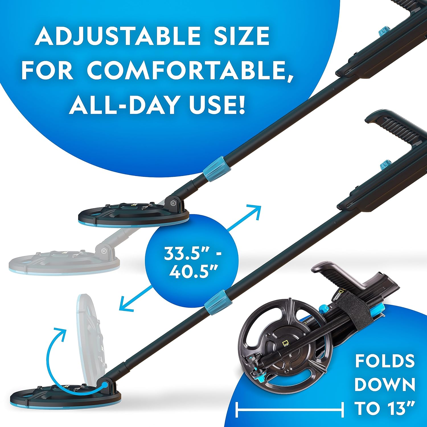 National Geographic Starter Metal Detector Kit - Blue Marble Kids Detector with Waterproof Coil & Trowel, Lightweight, Beach Detector image number 6