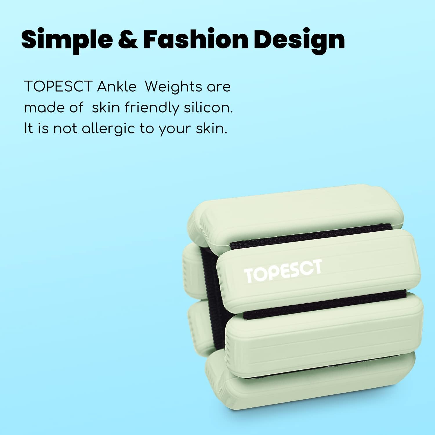 TOPESCT Adjustable Wrist Weights - Set of 2 (1Lb Each) | Wearable Wrist & Ankle Weights Bracelet for Yoga, Dance, Barre, Pilates, Cardio, Aerobics, Walking image number 4