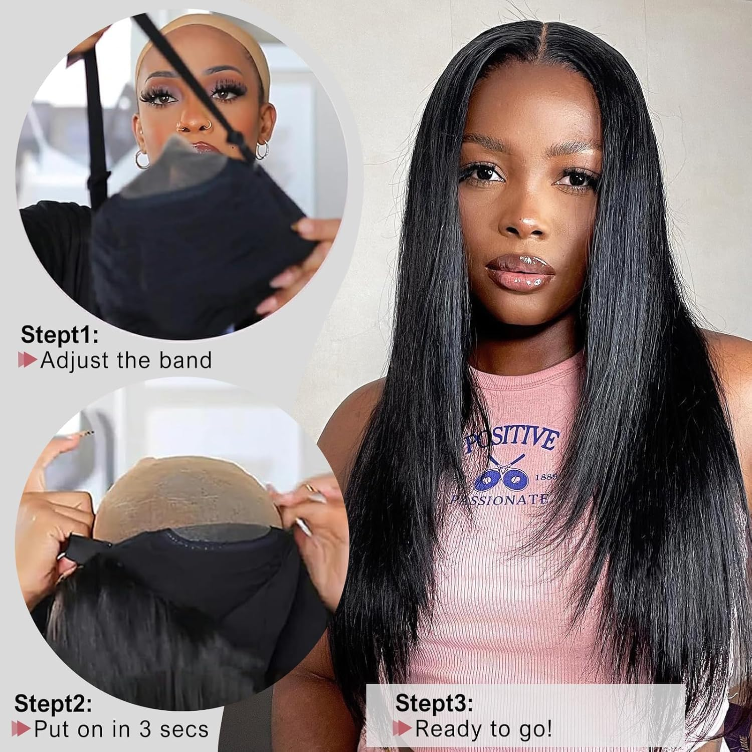 18 Inch Real Hair Wig, 5 X 5 Lace Front Wig, Human Hair with 200% Density, Straight, Glueless Human Hair Wigs for Black Women, Natural Black Colour, Wigs Real Hair Women (45 Cm) image number 4
