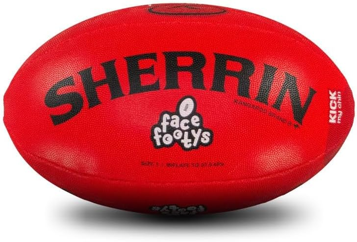 Sherrin Face Footys All Surface Synthetic Football, Size 1 - Red image number 2
