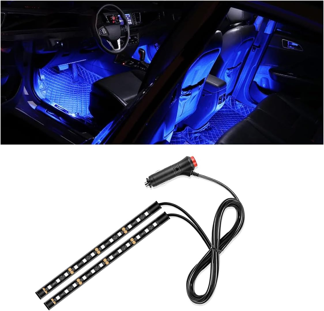 Universal Car LED Strip Light, Cigarette Lighter Auto Interior Decorative Lamp, 12V under Dash Ambient Night Light, 24 Leds RGB Neon Interior Atmosphere Lights for Car SUV (Blue, Cigar Lighter) image number 6