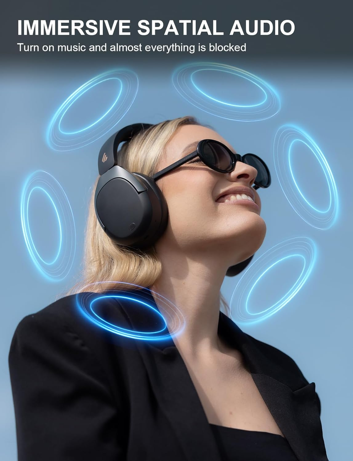 Edifier W830NB Active Noise Cancelling Headphones Bluetooth 5.4, Wired & Wireless Headphone with 6 ANC Modes, LDAC Hi-Res Wireless Audio, 94H Playtime, Custom EQ via App, 267G Light for Travel, Black image number 5