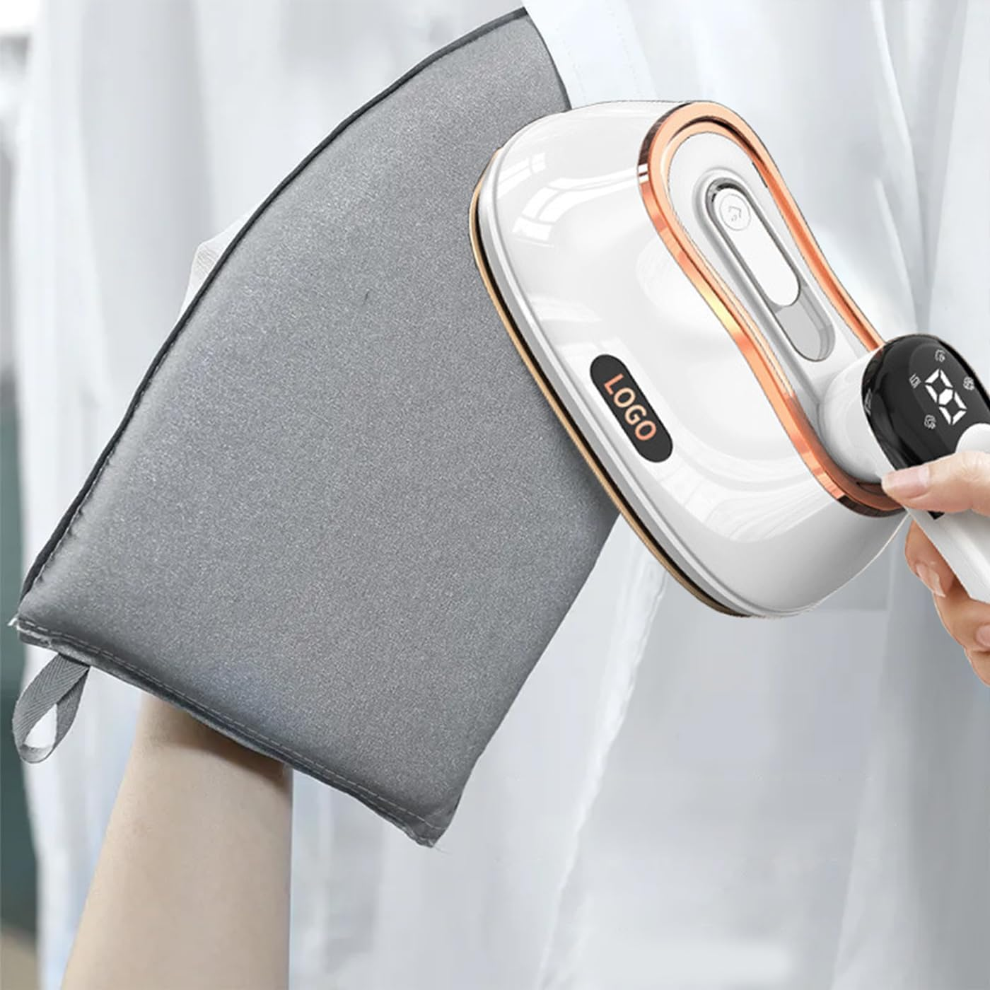 Portable Steamer Iron for Clothes anti Steam Gloves 1200W Handheld Fabric Steamer with LCD 180Ml Water Tank 10S Fast Heat-Up 4 Ironing Modes Mini Clothing Steam Iron for Home, Dorm, Travel image number 5