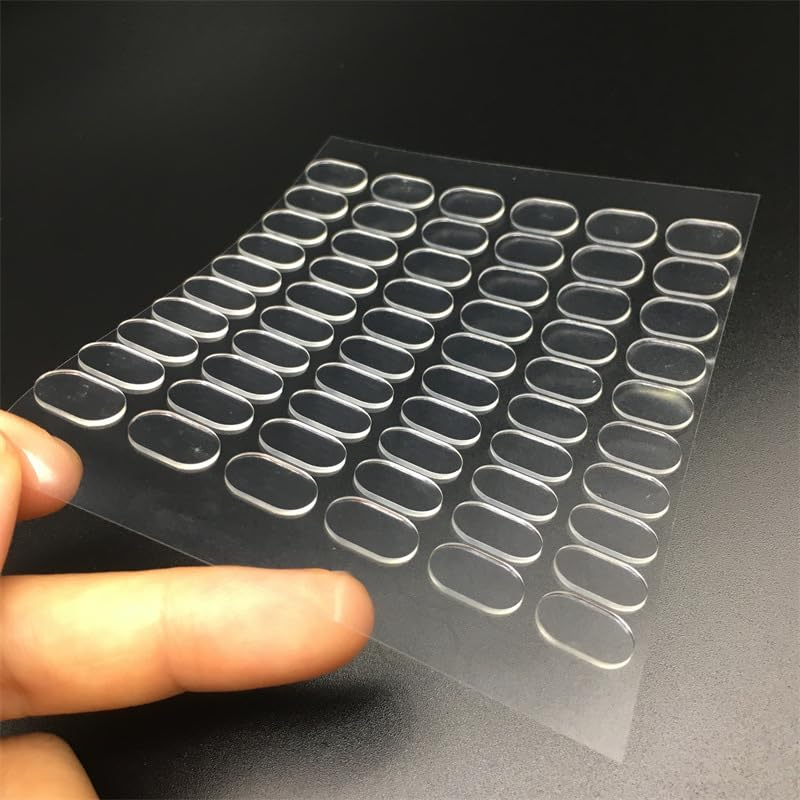 Manusticker Nano Double Sided Stickers - Office Glue - Clear - Circle (Ellipse, Rectangle) - 336 Pcs / 8 Sheets (Ellipse 320Pcs)