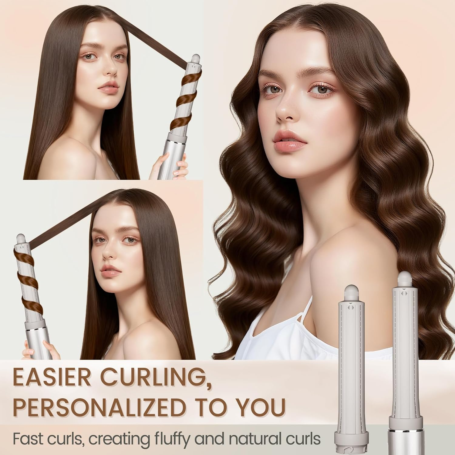 Chivixe 1.2In Long Hair Curling Barrel Attachment for Shark Flexstyle, Auto-Wrap Curling Iron Curlers to Create Natural Classic and Textured Waves Loose Curls Waves image number 3