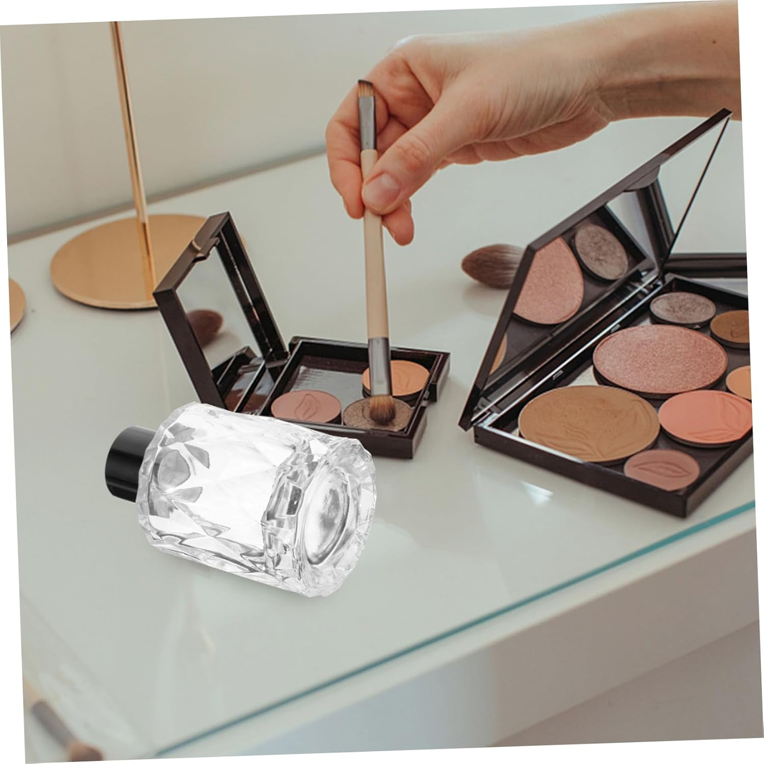 Glass Diffuser Bottle Decor and Perfume Container Set 4Pcs 8Cm Elegant Simple Appearance Practical Aroma Releasing for Living Room Bedroom image number 4