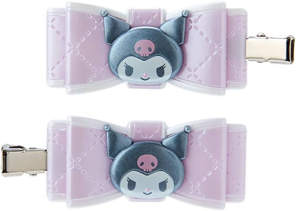 Sanrio 027294 SANRIO Bangs Clip Quilt Ribbon Hair Clip Kuromi 2.5 X 5.5 X 0.7 Cm Character image number 1