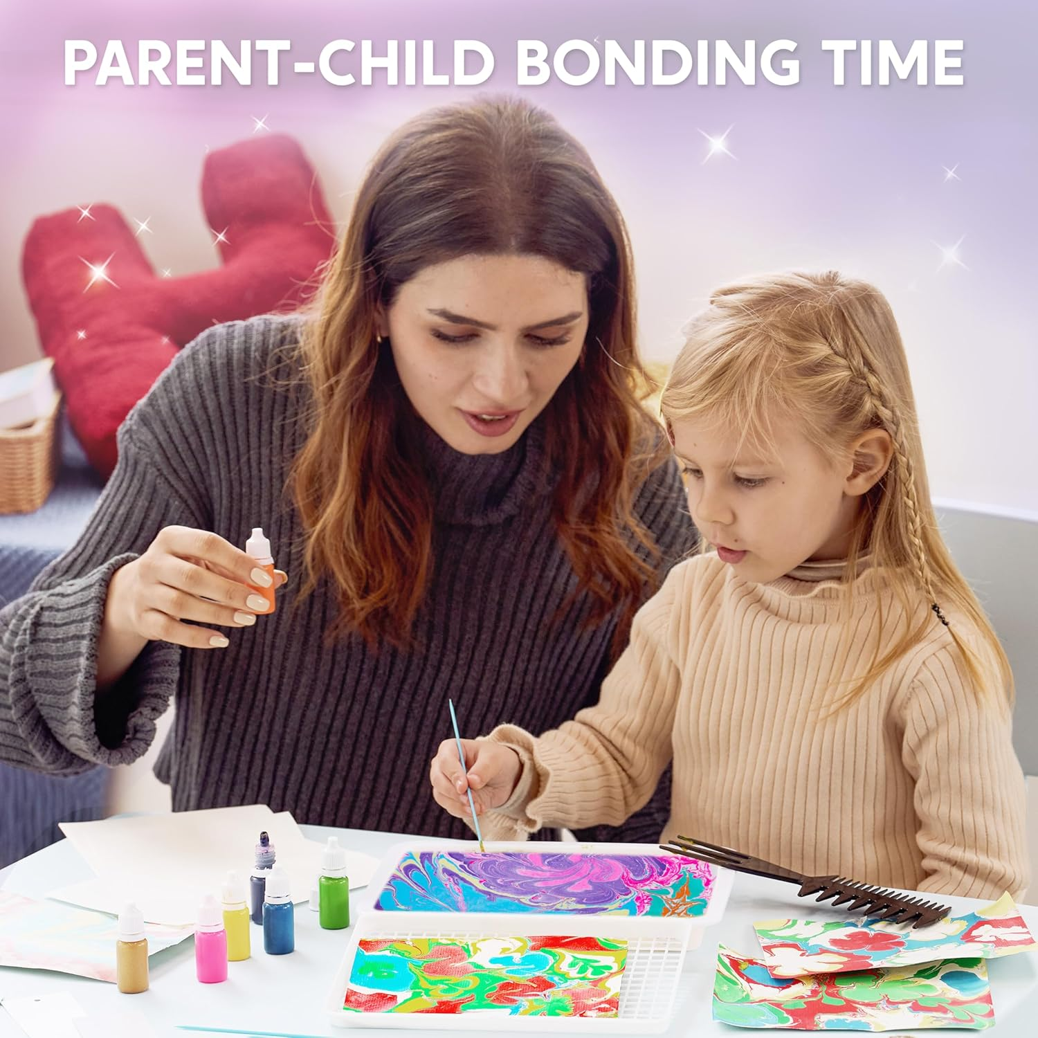 Water Marbling Paint for Kids 10-12 Years, Magic Marbling Paint Art for Girls, Marbling Paint Kit for Boys, Craft Sets for Activities, Birthday Gift image number 5