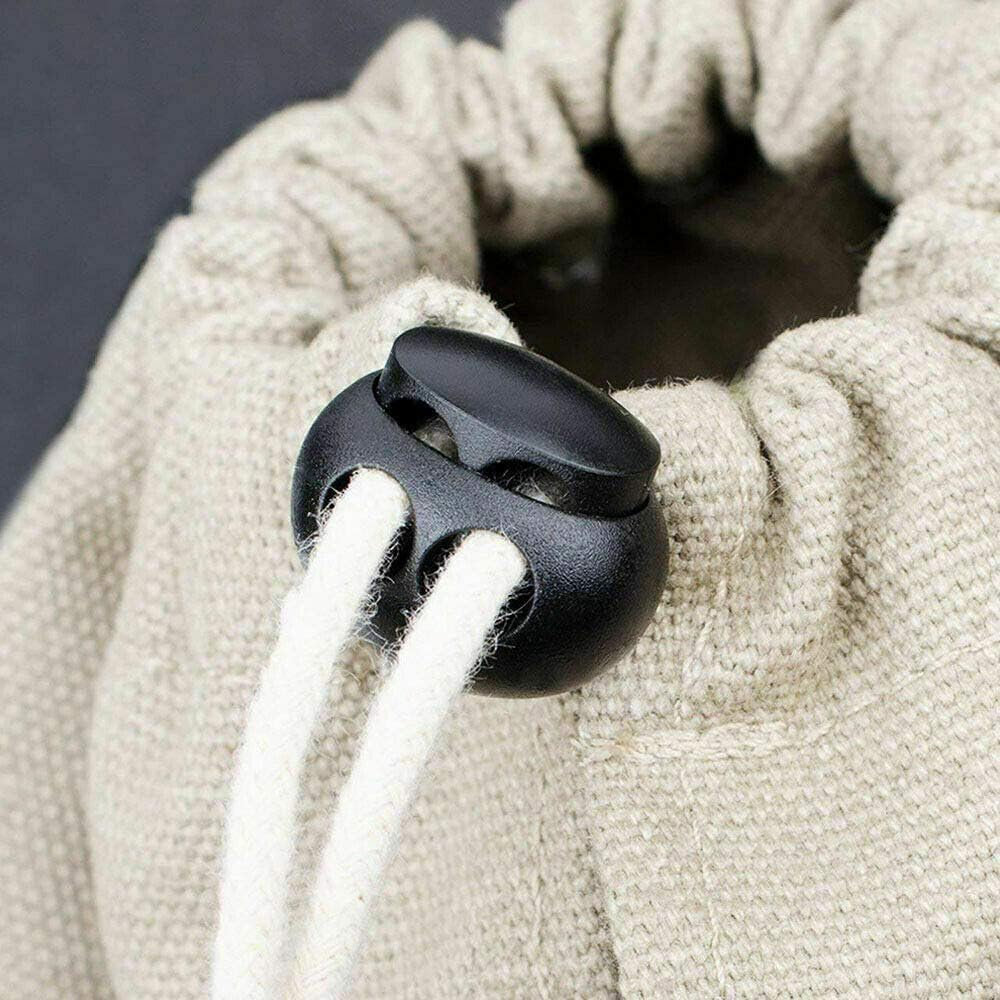 20 Pcs Plastic Cord Locks, Toggle Cord Stopper Locks End Drawstring Spring Loaded with Hole Button
