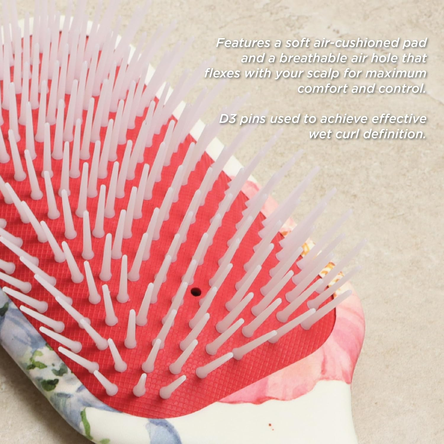 Denman Detangling & Styling Paddle Brush - Wet or Dry Hair Detangler & Styler for All Hair Types Including Curly, Coily, Straight & Long, Thick Hair - for Women & Men, D38 Floral Fantasy image number 4