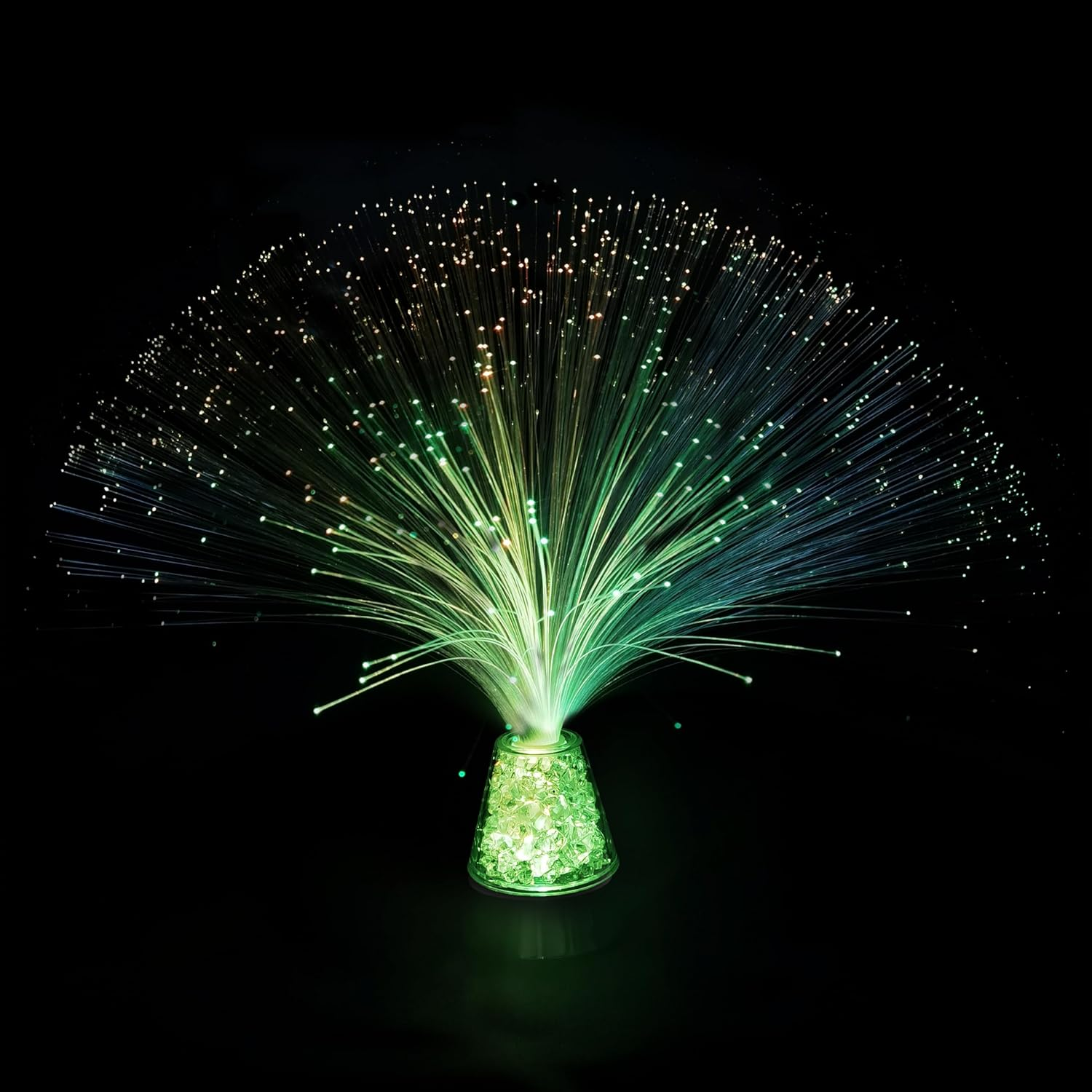 JALORDE 13 Inch USB Corded Ice Fiber Optic Mood Novelty Lamps Lighting Glacier Lite with Color-Changing Crystals Base (USB) image number 3