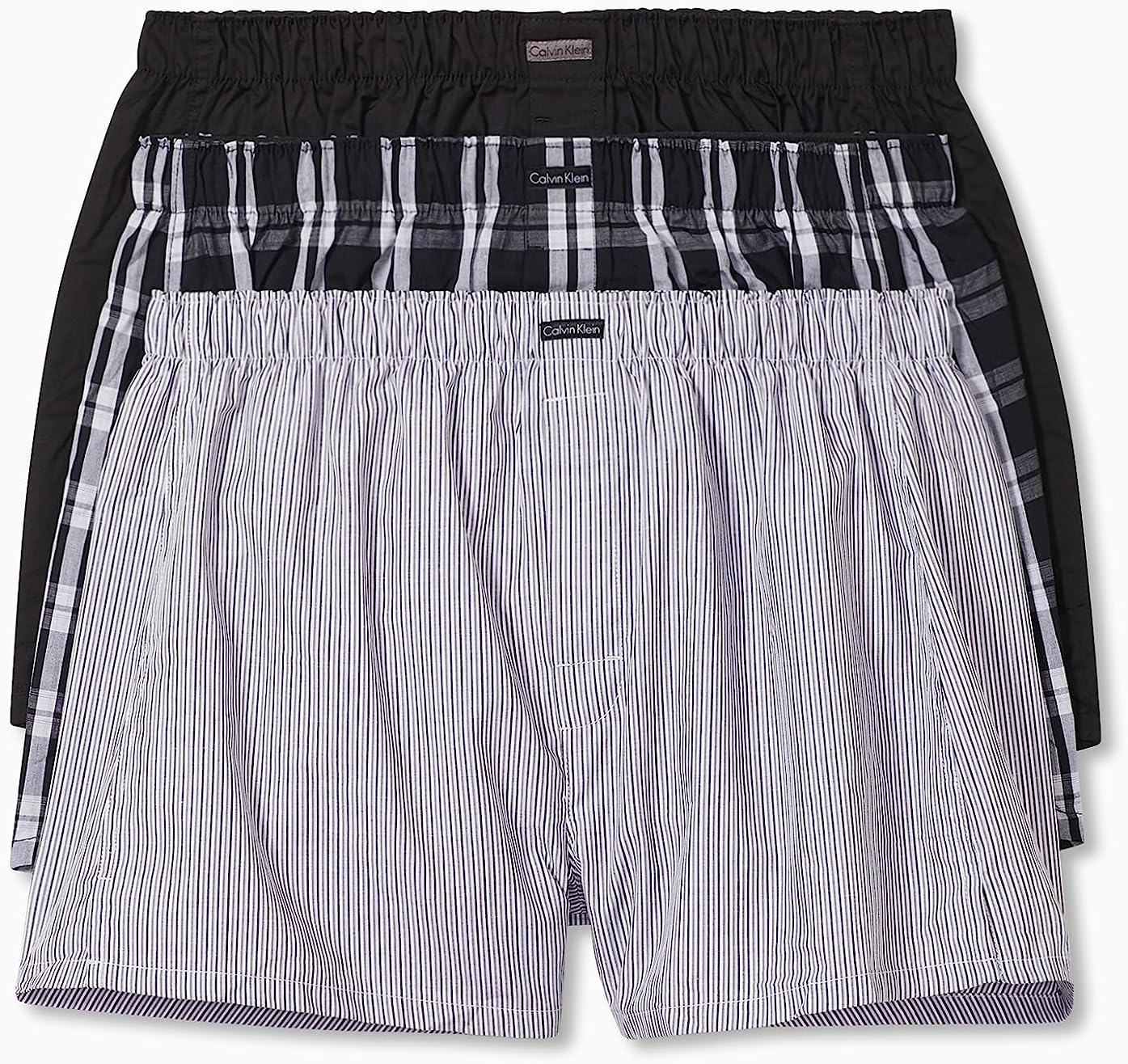 Calvin Klein Men'S Cotton Classics 3 Pack Woven Boxers