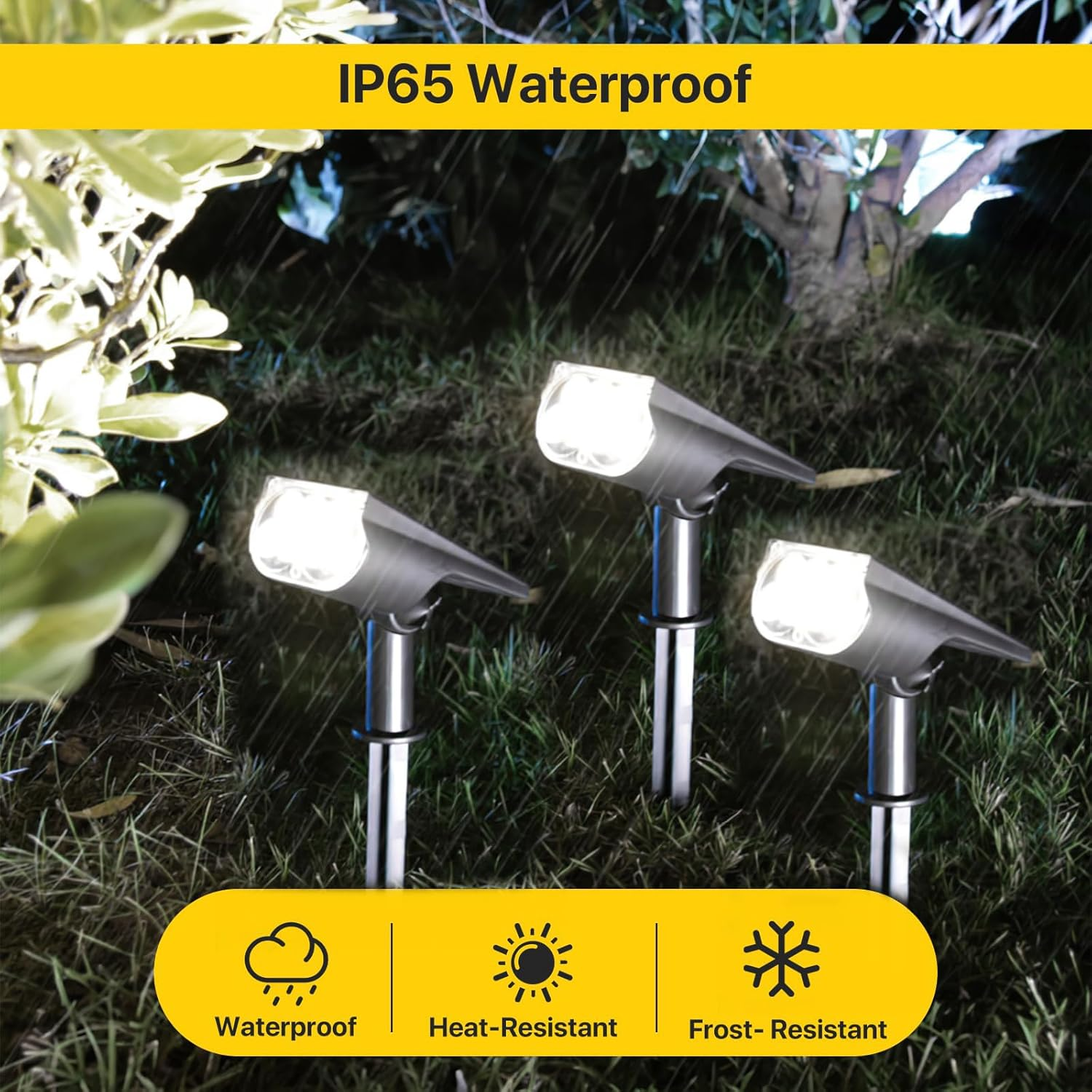 Harloon Solar Lights Outdoor Garden, Solar Garden Lights LED Solar Landscape Spotlights, IP65 Waterproof Solar Spot Lights Outdoor, Garden Spot Lights for Yard Driveway Walkway Patio Pathway image number 3