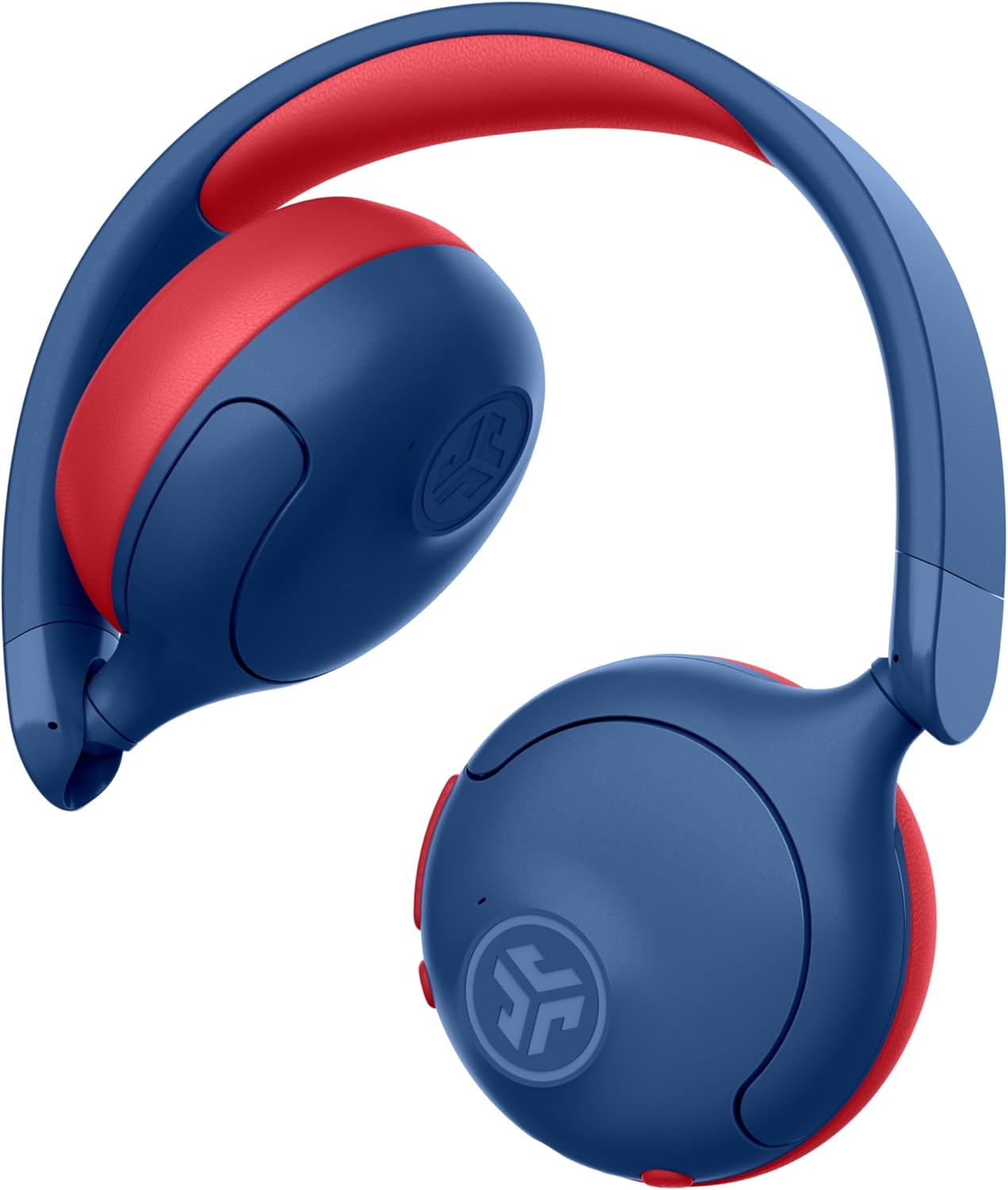 Jlab Jbuddies ANC 2 in 1 Wireless + Wired Kids Headphones, Active Noise Canceling and Be Aware Modes, Safe Volume Settings, 50+ Hours Playtime, Adjustable, Blue/Red image number 3