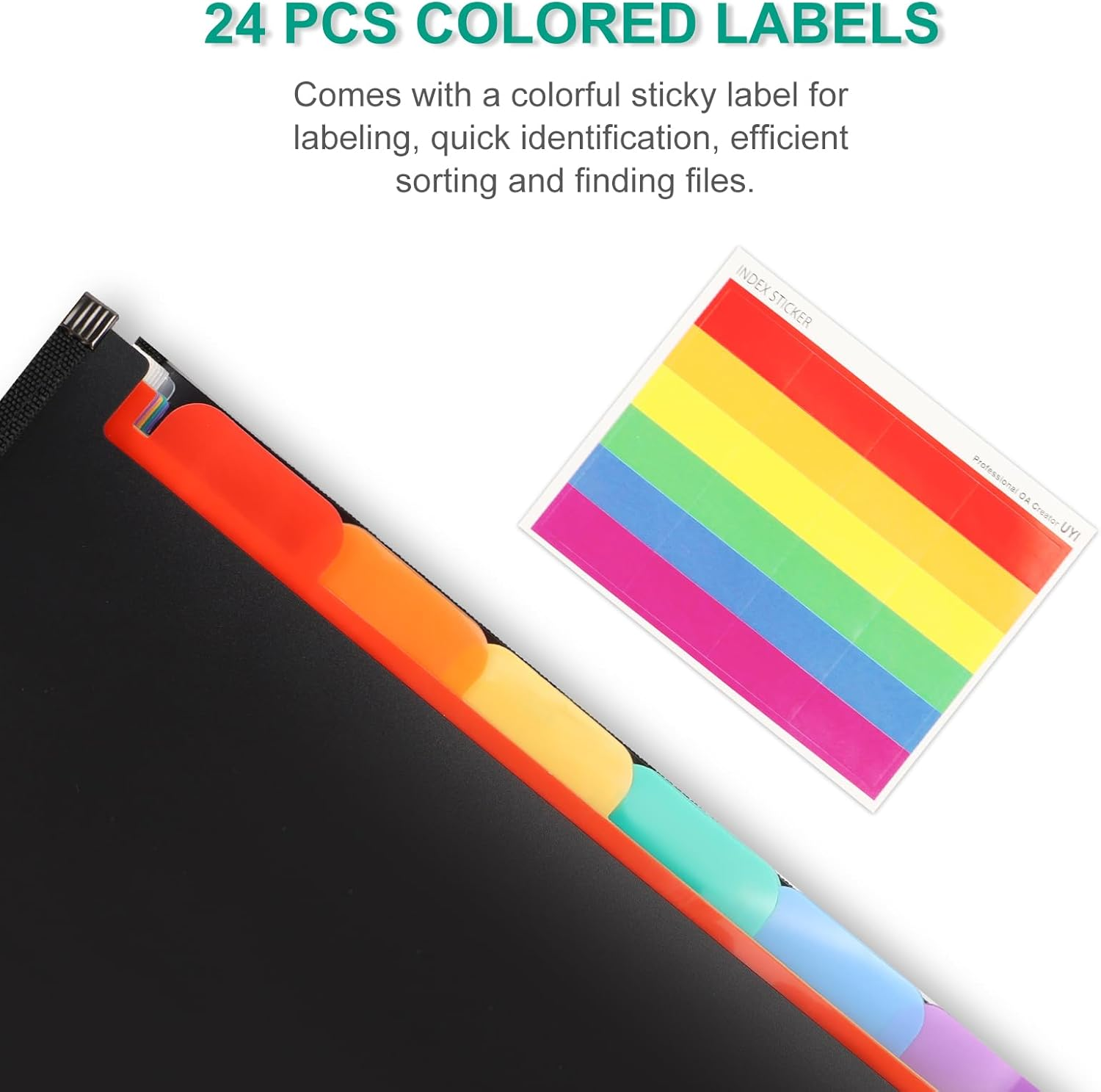 13 Pockets Expanding File Folder, A4 Document Organizer,Rainbow File Organizer for Filing Folders and Storing Files image number 5
