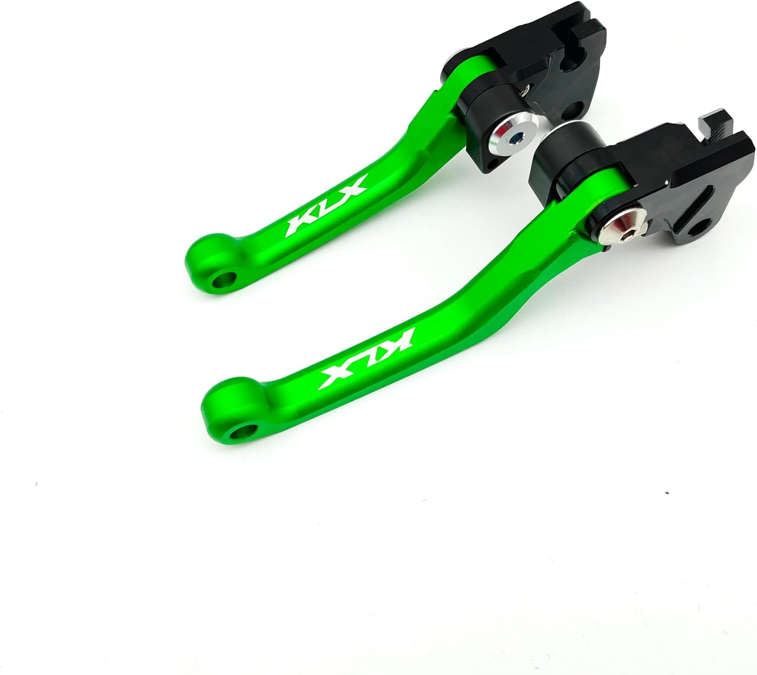 OEM Replacement Brake Clutch Levers for Kawasaki KLX110 (2002-2025) | KLX110L (2010-2025) CNC Aluminum Adjustable Handlebars | Motorcycle Control Lever Set with Easy Install (Matte, Green)