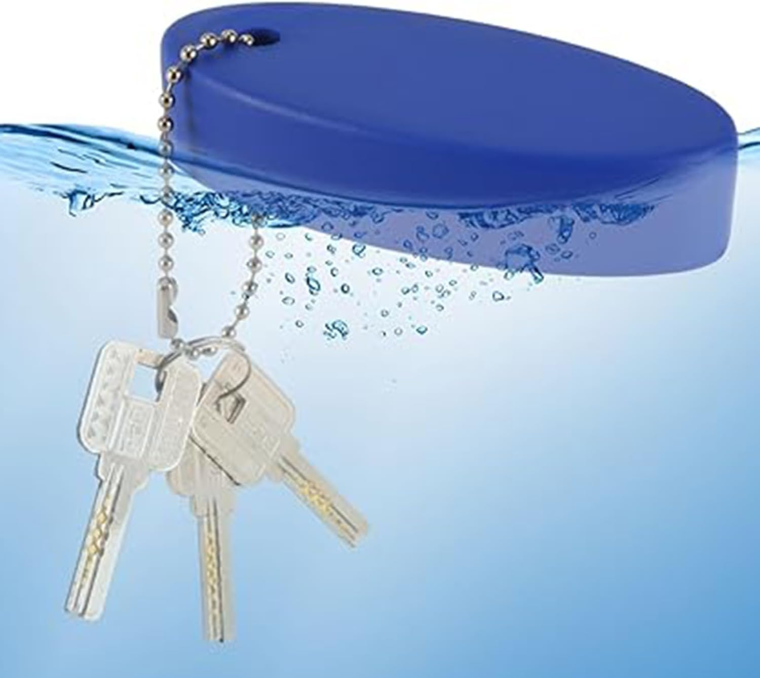 6Pcs Boat Key Floating Keychain, Keychain PU Bright Color Oval Floating Key Ring Boat Key Float for Boating Surfing Fishing Outdoor Water Sports (6 Colors)